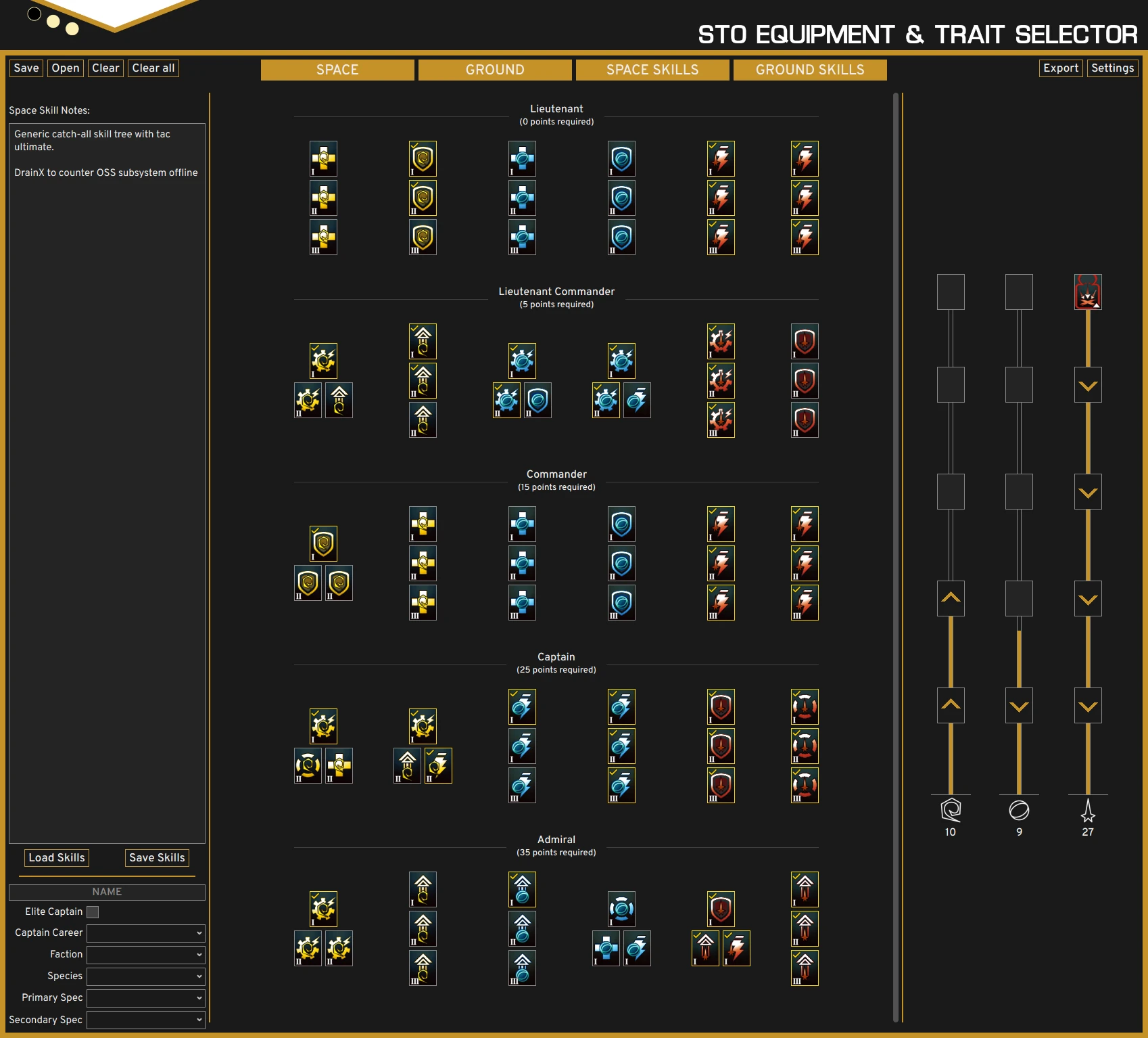Space Skill Tree